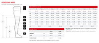 VENOSAN 4000 size chart: circumference and length in cm